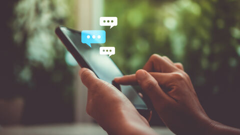 Messenger-App in Benutzung Messenger-App in Benutzung