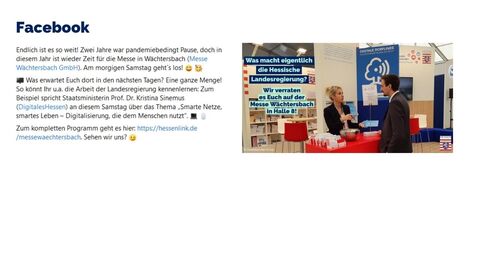 Facebook-Post vom 20. Mai 2022