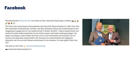 Facebook-Post vom 25. Mai 2022