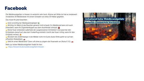 Facebook-Post von Samstag, 13. August 2022 um 15:00