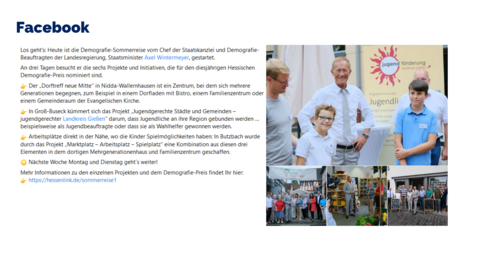 Facebook-Post vom 18. August 2022