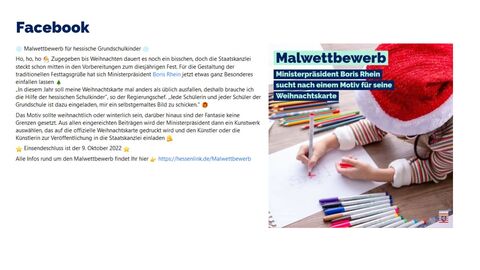 Facebook-Post vom 14. September 2022