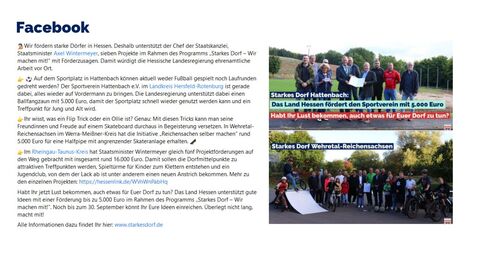 Facebook-Post vom 18. September 2022