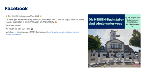 Facebook-Post vom 26. August 2022
