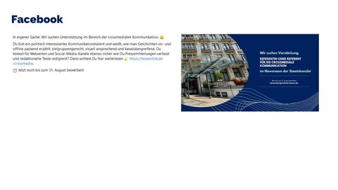 Facebook-Post vom 29. August 2022