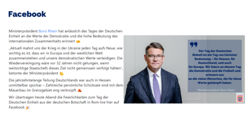 Facebook-Post von Montag, 3. Oktober 2022 um 09:00