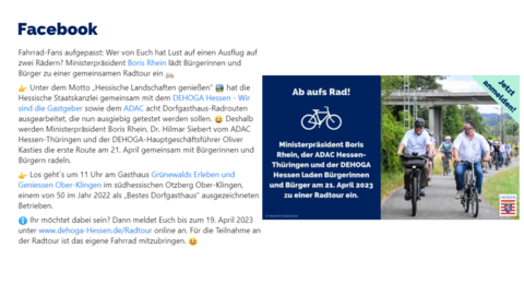 Facebook Post von Dienstag, 4. April 2023 um 14:05