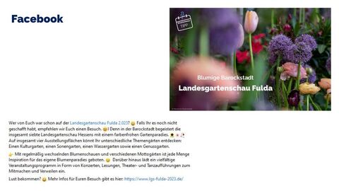 Facebook-Post vom 18. August 2023