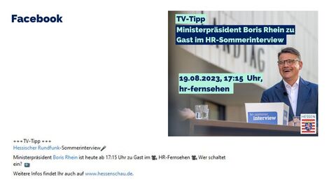 Facebook-Post vom 19. August 2023