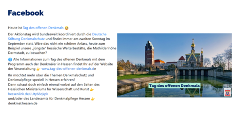 Facebook-Post vom 10. September 2023