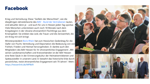Facebook-Post vom 19. September 2023 Facebook-Post vom 19. September 2023