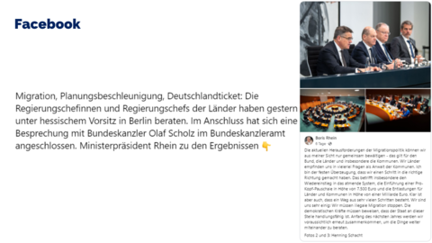 Facebook-Post vom 7. November 2023