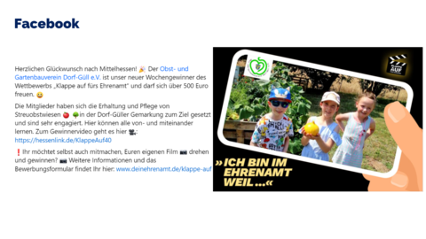 Facebook-Post vom 2. Dezember 2023