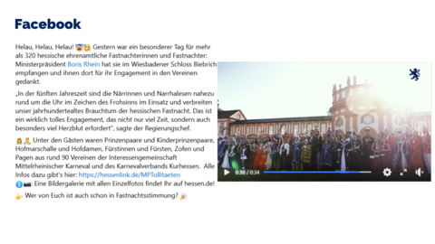 Facebook-Post vom 29. Januar 2024