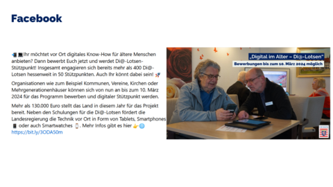 Facebook-Post vom 10. Februar 2024
