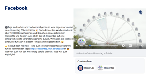 Facebook-Post von Mittwoch, 29. Mai 2024 um 08:49