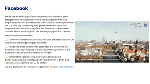 Facebook-Post vom 20. Juni 2024