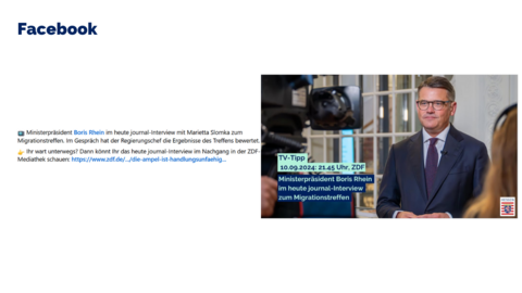 Facebook-Post vom 10. September 2024