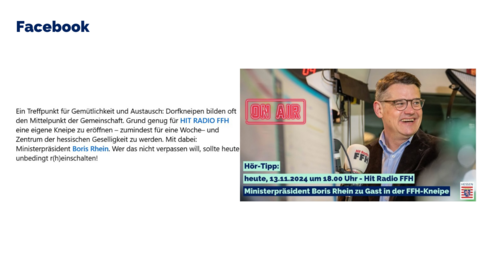 Facebook Post vom 13. November 2024