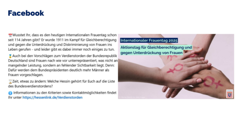 Facebook-Post vom 08.März 2025