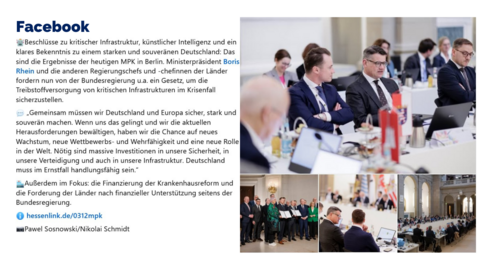 Facebook-Post vom 12. März 2025