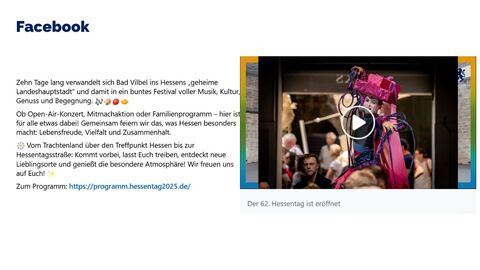 Facebook Post vom 13. Juni 2025