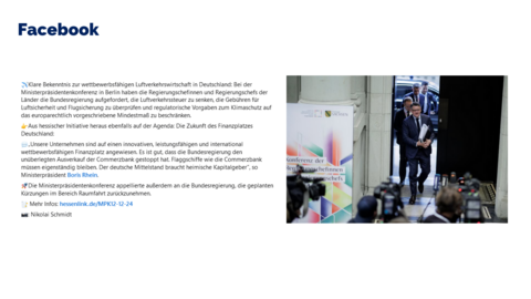 Facebook-Post vom 12. Dezember 2024