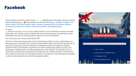 Facebook-Post vom 15. Dezember 2024