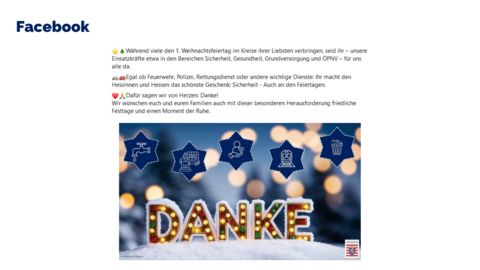 Facebook-Post vom 25. Dezember 2024