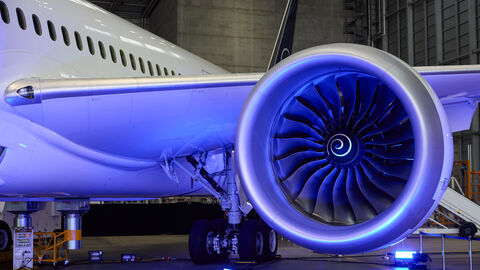 Die Flugzeugturbine der „Frankfurt am Main“. Turbine des Flugzeugs.