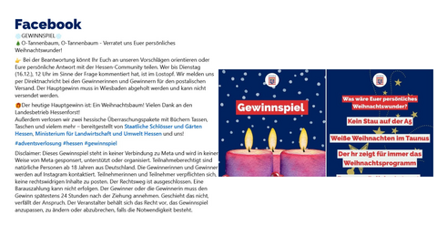 Facebook Post vom 14. Dezember 2025