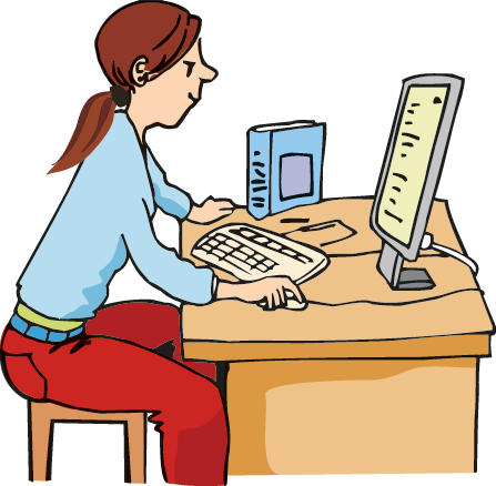 Maedchen-Computer Ein junge Frau sitzt am Computer.