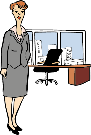 Chefin Diese Frau leitet eine Firma.