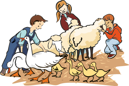 Kinder-Tiere Kinder im Streichel-Zoo